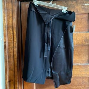 Halston black tuxedo skirt